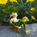 Relaxing Wine Glass Frog Figurine