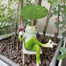 Relaxing Wine Glass Frog Figurine